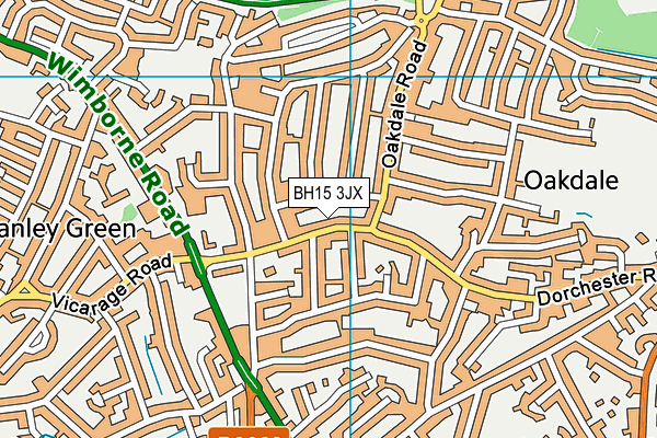 BH15 3JX map - OS VectorMap District (Ordnance Survey)