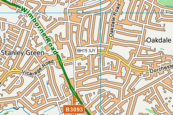 BH15 3JY map - OS VectorMap District (Ordnance Survey)