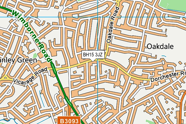 BH15 3JZ map - OS VectorMap District (Ordnance Survey)