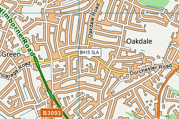 BH15 3LA map - OS VectorMap District (Ordnance Survey)