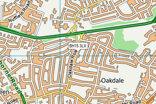 BH15 3LX map - OS VectorMap District (Ordnance Survey)