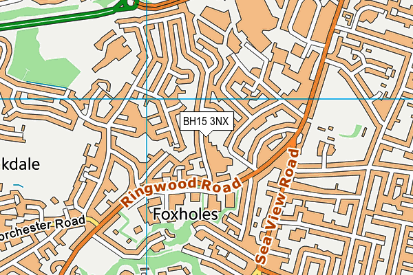 BH15 3NX map - OS VectorMap District (Ordnance Survey)