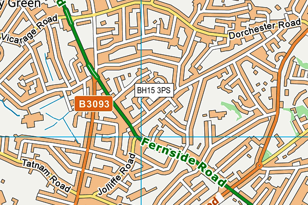 BH15 3PS map - OS VectorMap District (Ordnance Survey)