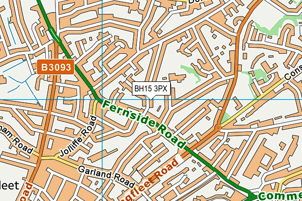 BH15 3PX map - OS VectorMap District (Ordnance Survey)