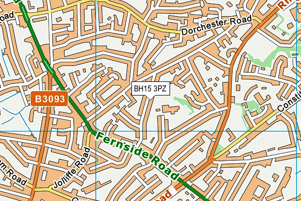 BH15 3PZ map - OS VectorMap District (Ordnance Survey)