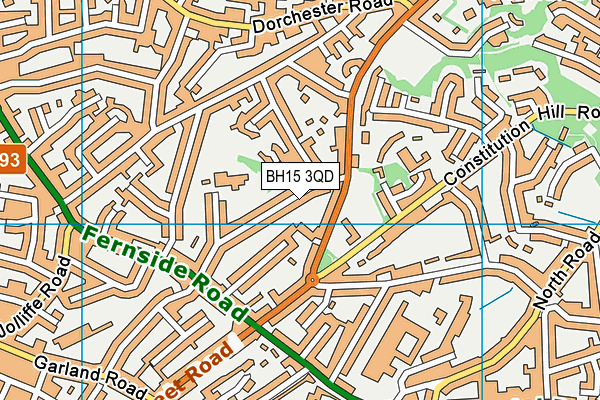 BH15 3QD map - OS VectorMap District (Ordnance Survey)