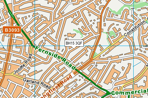 BH15 3QF map - OS VectorMap District (Ordnance Survey)