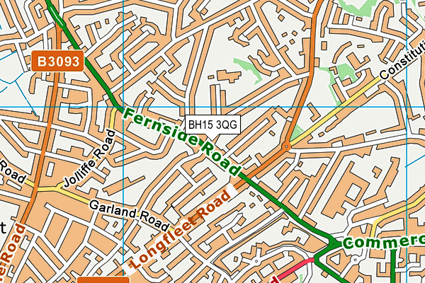 BH15 3QG map - OS VectorMap District (Ordnance Survey)