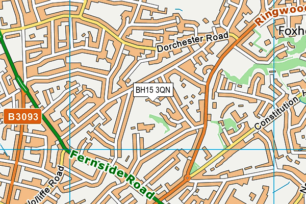 BH15 3QN map - OS VectorMap District (Ordnance Survey)