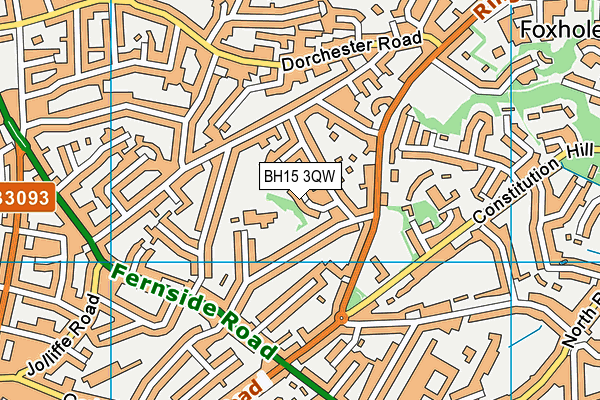 BH15 3QW map - OS VectorMap District (Ordnance Survey)