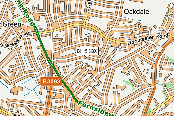 BH15 3QX map - OS VectorMap District (Ordnance Survey)