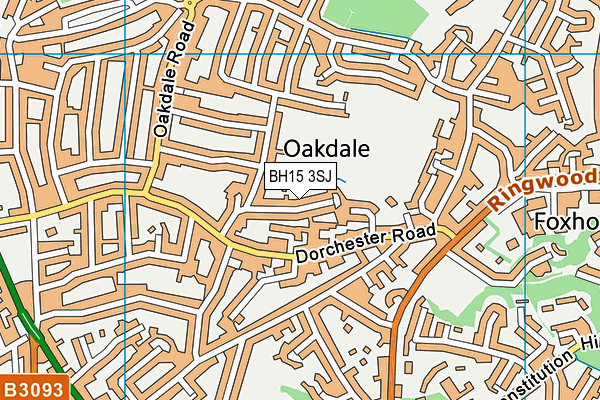 BH15 3SJ map - OS VectorMap District (Ordnance Survey)