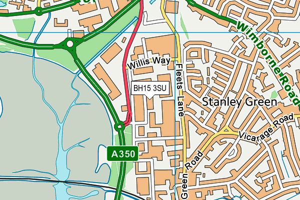 BH15 3SU map - OS VectorMap District (Ordnance Survey)