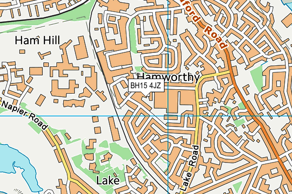 BH15 4JZ map - OS VectorMap District (Ordnance Survey)