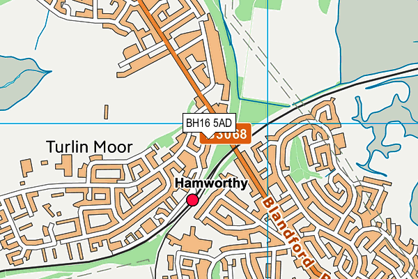 BH16 5AD map - OS VectorMap District (Ordnance Survey)