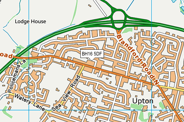 BH16 5DF map - OS VectorMap District (Ordnance Survey)