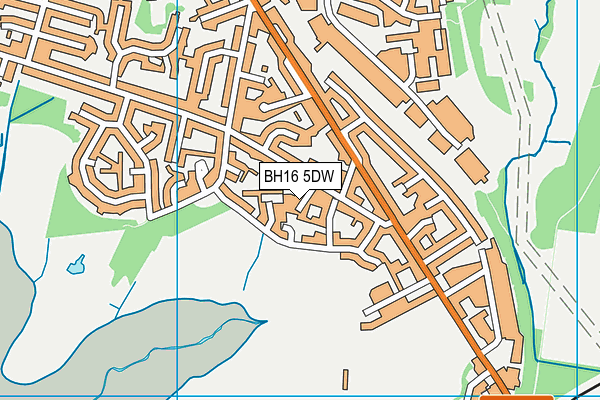 BH16 5DW map - OS VectorMap District (Ordnance Survey)