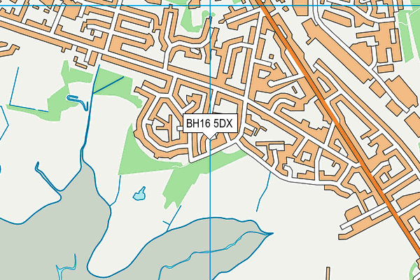 BH16 5DX map - OS VectorMap District (Ordnance Survey)