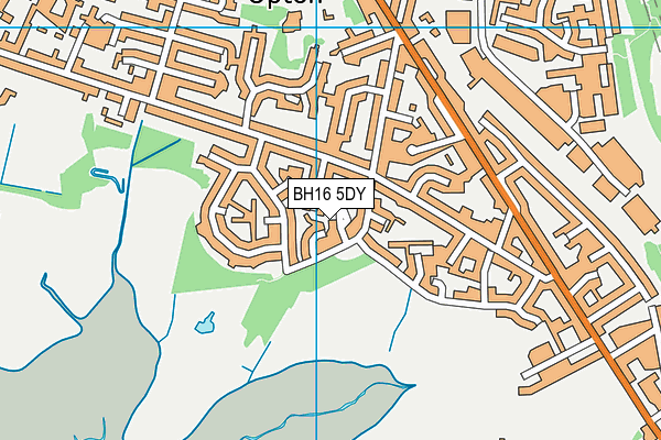BH16 5DY map - OS VectorMap District (Ordnance Survey)