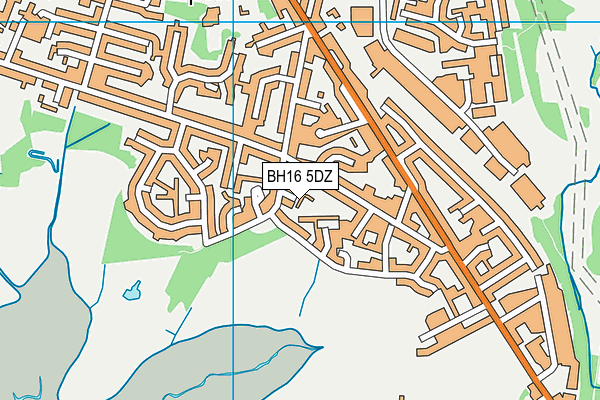 BH16 5DZ map - OS VectorMap District (Ordnance Survey)