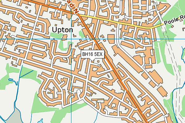 BH16 5EX map - OS VectorMap District (Ordnance Survey)