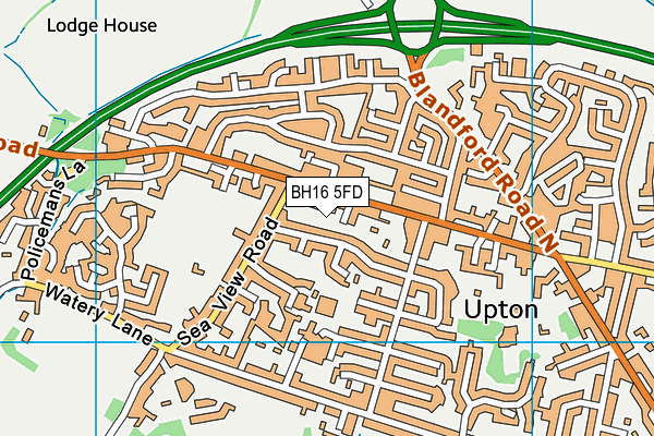 BH16 5FD map - OS VectorMap District (Ordnance Survey)