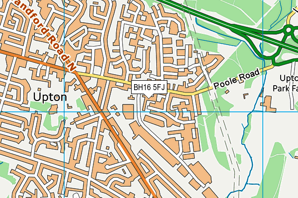 BH16 5FJ map - OS VectorMap District (Ordnance Survey)
