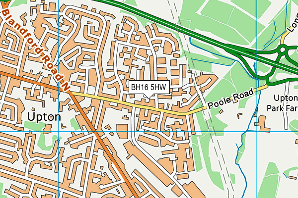 BH16 5HW map - OS VectorMap District (Ordnance Survey)