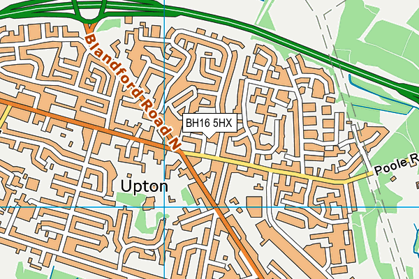 BH16 5HX map - OS VectorMap District (Ordnance Survey)