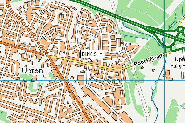 BH16 5HY map - OS VectorMap District (Ordnance Survey)