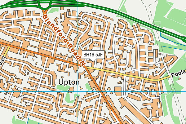 BH16 5JF map - OS VectorMap District (Ordnance Survey)