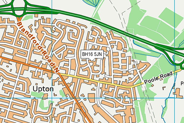 BH16 5JN map - OS VectorMap District (Ordnance Survey)