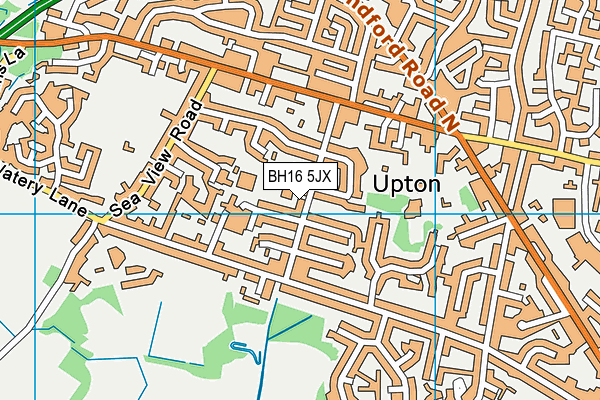 BH16 5JX map - OS VectorMap District (Ordnance Survey)