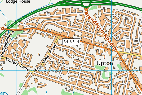 BH16 5LH map - OS VectorMap District (Ordnance Survey)