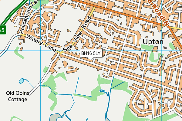 BH16 5LY map - OS VectorMap District (Ordnance Survey)