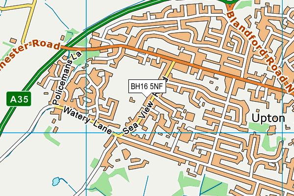 Upton Recreation Ground map (BH16 5NF) - OS VectorMap District (Ordnance Survey)