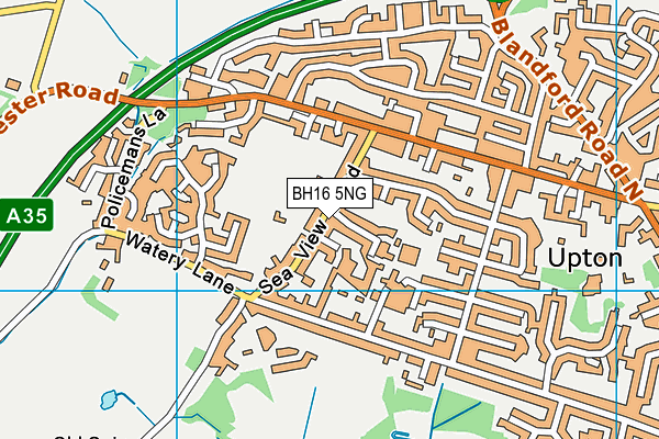 BH16 5NG map - OS VectorMap District (Ordnance Survey)