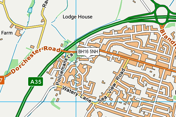 BH16 5NH map - OS VectorMap District (Ordnance Survey)