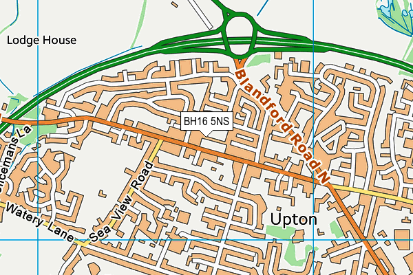 BH16 5NS map - OS VectorMap District (Ordnance Survey)