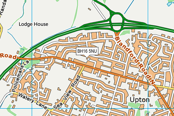 BH16 5NU map - OS VectorMap District (Ordnance Survey)