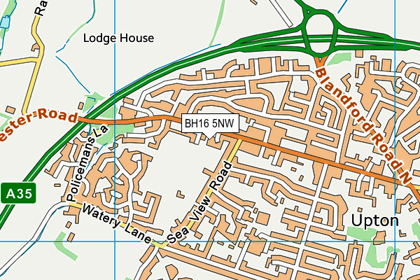 BH16 5NW map - OS VectorMap District (Ordnance Survey)