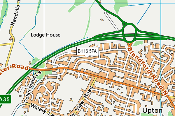 BH16 5PA map - OS VectorMap District (Ordnance Survey)