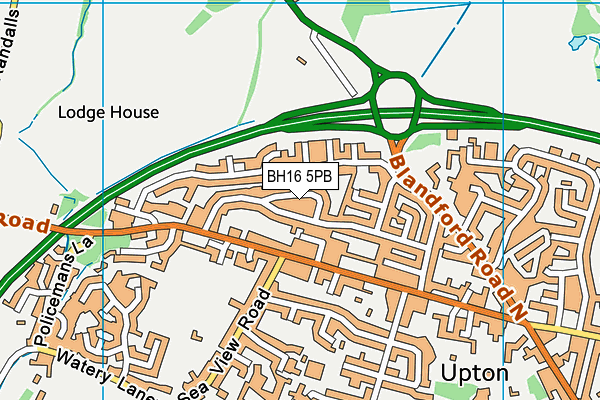BH16 5PB map - OS VectorMap District (Ordnance Survey)