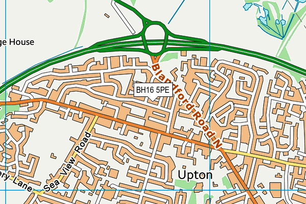 BH16 5PE map - OS VectorMap District (Ordnance Survey)
