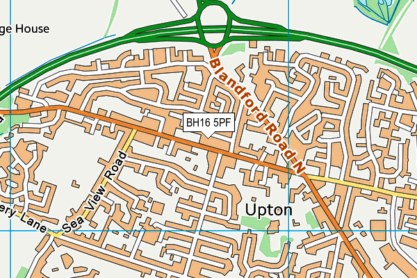 BH16 5PF map - OS VectorMap District (Ordnance Survey)