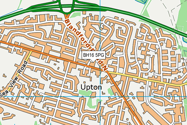 BH16 5PG map - OS VectorMap District (Ordnance Survey)