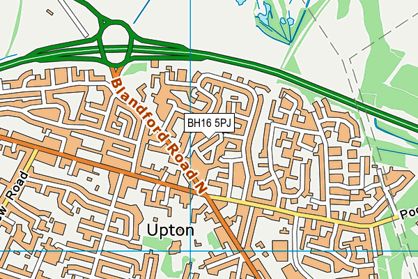 BH16 5PJ map - OS VectorMap District (Ordnance Survey)