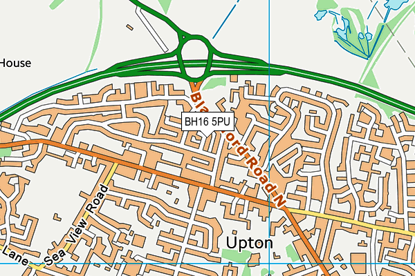 BH16 5PU map - OS VectorMap District (Ordnance Survey)