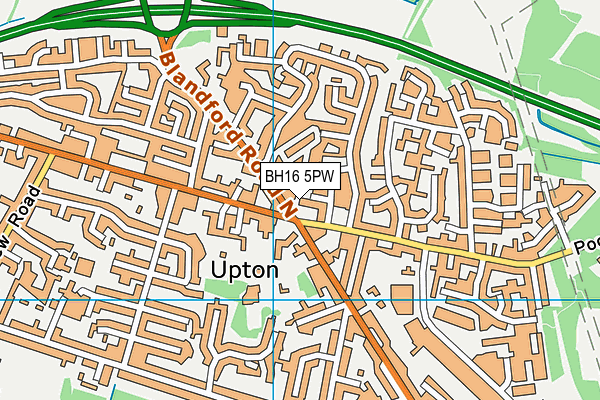 BH16 5PW map - OS VectorMap District (Ordnance Survey)