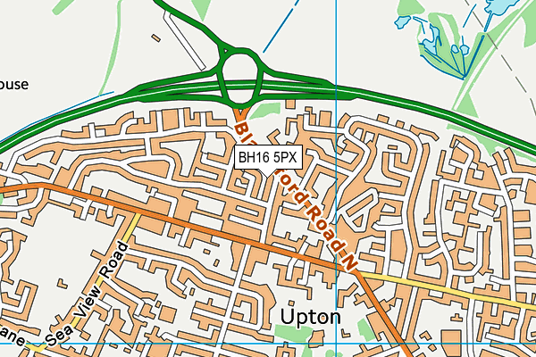 BH16 5PX map - OS VectorMap District (Ordnance Survey)